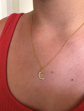 Load image into Gallery viewer, TINY MOON NECKLACE: 18&quot;