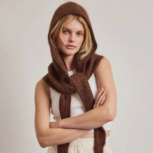 Load image into Gallery viewer, The Alpaca Hooded Scarf - Dark Coffee