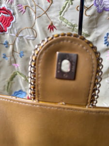 CHANEL VTG Patent Medium Madison Flap Bag in Gold