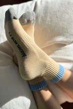 Load image into Gallery viewer, Color Block Girlfriend Socks: Yellow Blue