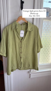 VTG Light Green Linen SS BU [XL]