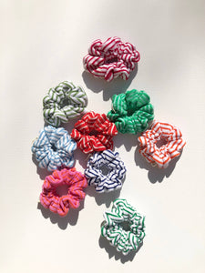 TERRY CLOTH STRIPE SCRUNCHIE: ORANGE STRIPE