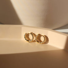 Load image into Gallery viewer, Croissant Huggie Hoops: 14k Gold Fill