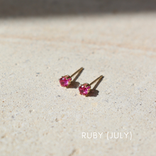 Load image into Gallery viewer, Ruby Studs : Sterling Silver