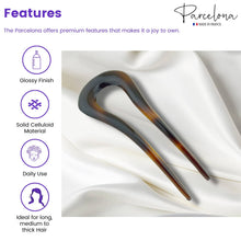 Load image into Gallery viewer, Set of 2 French Curved Hair Pin: Tortoise Shell