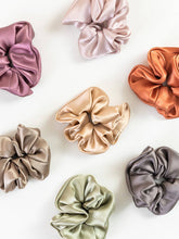 Load image into Gallery viewer, "Silken Hair" Silk Scrunchie Hair Tie - Pale Olive