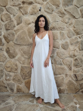 Load image into Gallery viewer, Linen Maxi Tank Dress: Beige