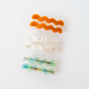 Eco Cloud Wave Slide Hair Pin Set: Ginger