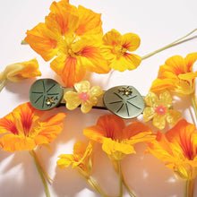 Load image into Gallery viewer, Jeweled Nasturtium French Barrette
