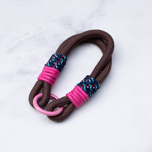 Rope Bag Charm: Brown/Pink