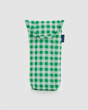 Load image into Gallery viewer, Puffy Glasses Sleeve - Green Gingham