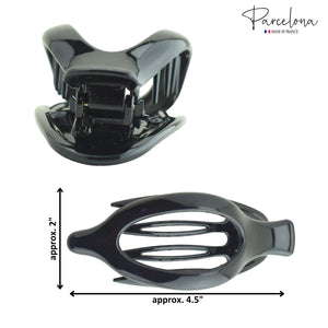 French Large Slide-In Hair Claw: Black
