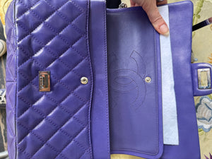 CHANEL Lambskin 2.55 Reissue 227 Flap Purple