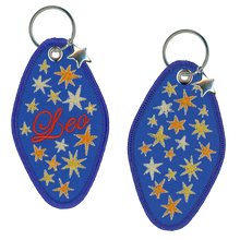 Load image into Gallery viewer, Leo Embroidered Retro Motel Keychain