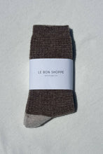 Load image into Gallery viewer, Wool Waffled Socks: Brown / Oatmeal