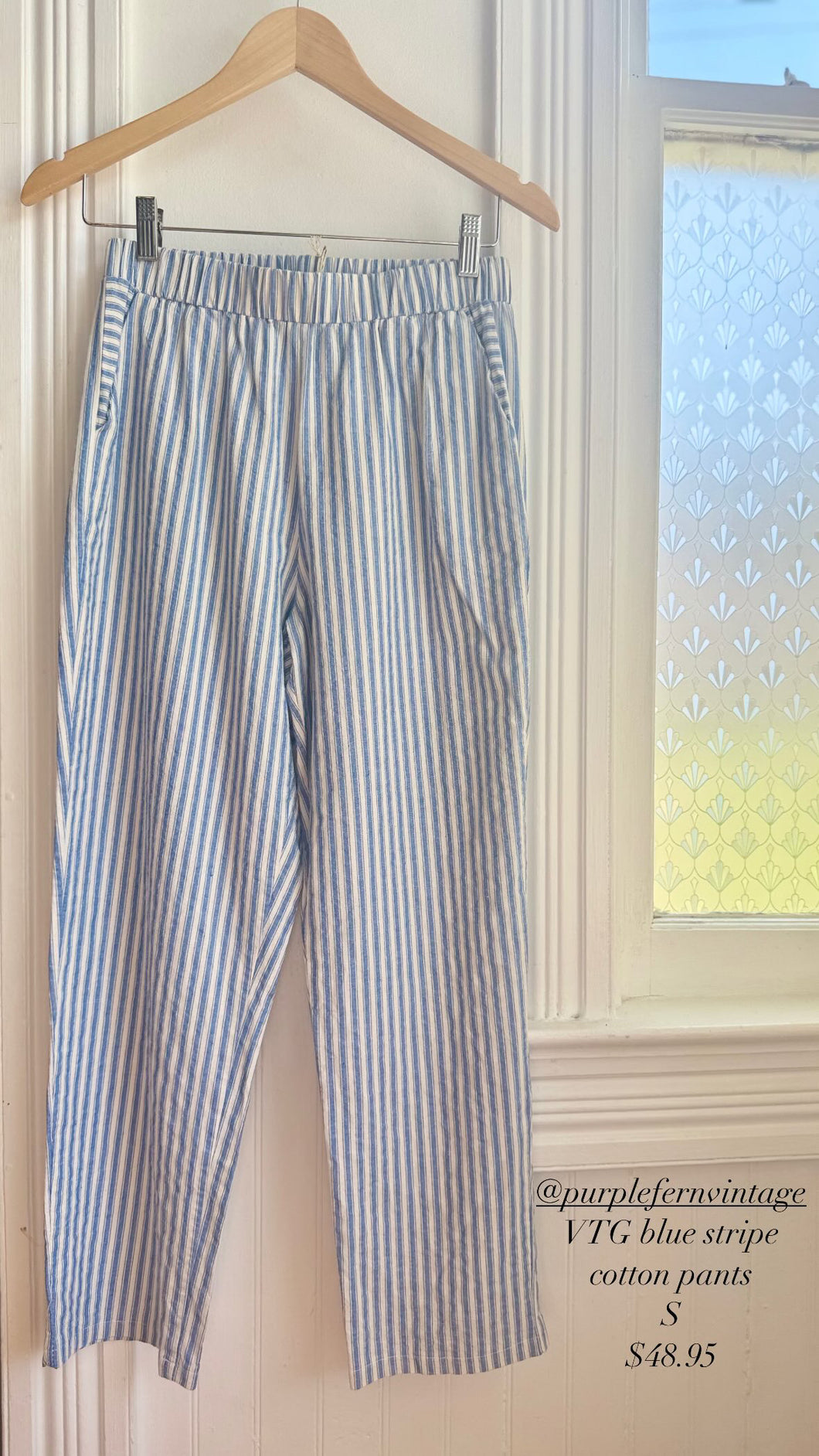 PF VTG Blue and White Striped Pant [S]