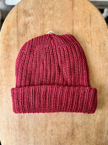 Cotton Beanie - Cranberry