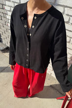 Load image into Gallery viewer, Soft Jersey Snap Cardigan: Black