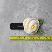 Load image into Gallery viewer, Crochet Camellia Hair Clip: Ivory