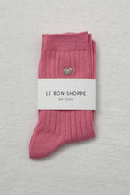 Load image into Gallery viewer, Embroidered Her Socks: Pink Water + Heart