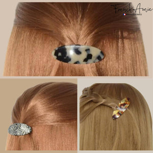 French Oval Hair Barrette: Set of 3