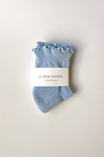 Load image into Gallery viewer, Ruffled Hugger Crew Socks: BLACK / BLACK