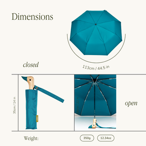 Compact Eco-Friendly Duckhead Umbrella - Teal