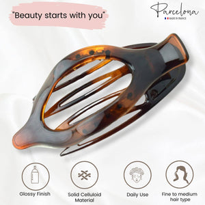 French Large Slide-In Hair Claw: Tortoise Shell