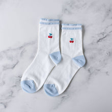 Load image into Gallery viewer, Mini Cherry Socks: Ivory