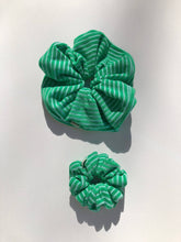 Load image into Gallery viewer, TERRY CLOTH STRIPE SCRUNCHIE: ATHLETE GREEN