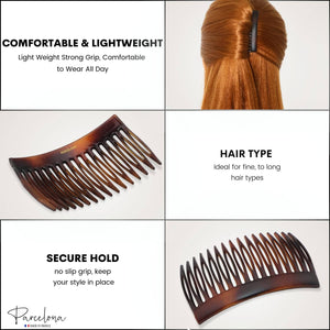 French Side Hair Combs (2 Pcs): Matte Shell
