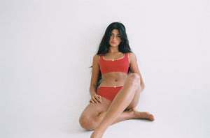 Support Cotton Bra: Cherry