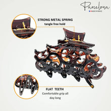 Load image into Gallery viewer, Parcelona French Beau Small Set of 2 Shell &amp; Black Jaw Hair Claw Clip