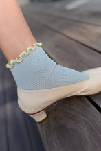 Load image into Gallery viewer, The Petite Ruffle Sock: Baby Blue / Butter