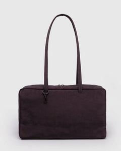 Medium Nylon Bowler Bag - Chocolate Plum