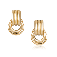 Load image into Gallery viewer, Olsen Convertible Hoops: Gold Plate