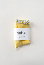 Load image into Gallery viewer, The Petite Ruffle Sock: Butter / Baby Blue