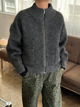Load image into Gallery viewer, Alpaca Zip Front Jacket - Charcoal