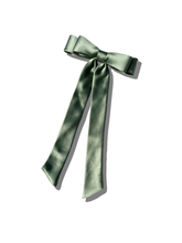 Load image into Gallery viewer, The Perfect Slim Satin Bow Clip: Sage