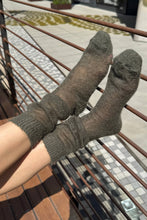 Load image into Gallery viewer, Mohair Veil Socks: Mountain Olive