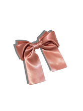 Load image into Gallery viewer, Handmade Satin Hair Bow Clip: Coral