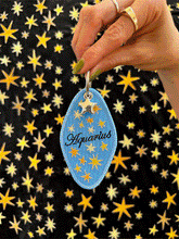 Load image into Gallery viewer, Aquarius Embroidered Retro Motel Keychain