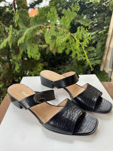 Load image into Gallery viewer, Ferragamo Badia Black Croc Sandal [8.5]