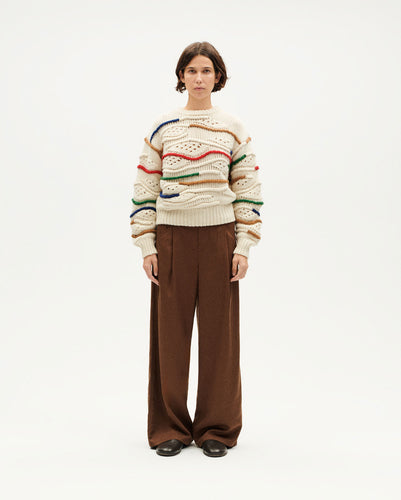 Multicolor Macrame Knit Sweater