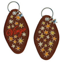 Load image into Gallery viewer, Virgo Embroidered Retro Motel Keychain