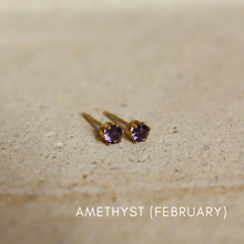 Load image into Gallery viewer, Amethyst Studs : Sterling Silver