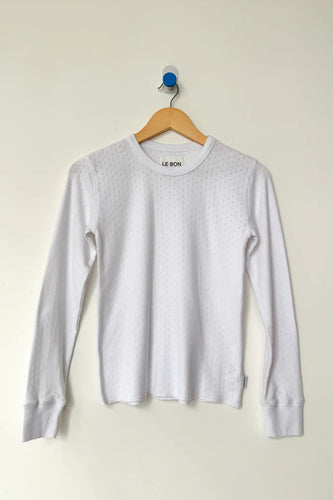 Pointelle Fundamental Tee - Snow White