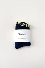 Load image into Gallery viewer, The Petite Ruffle Sock: Navy / Butter