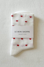 Load image into Gallery viewer, Sneaker Socks: Heart - White / Red