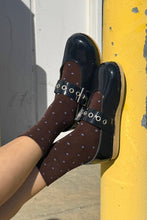 Load image into Gallery viewer, Sneaker Socks: Polka Dot - Cacao/Blue